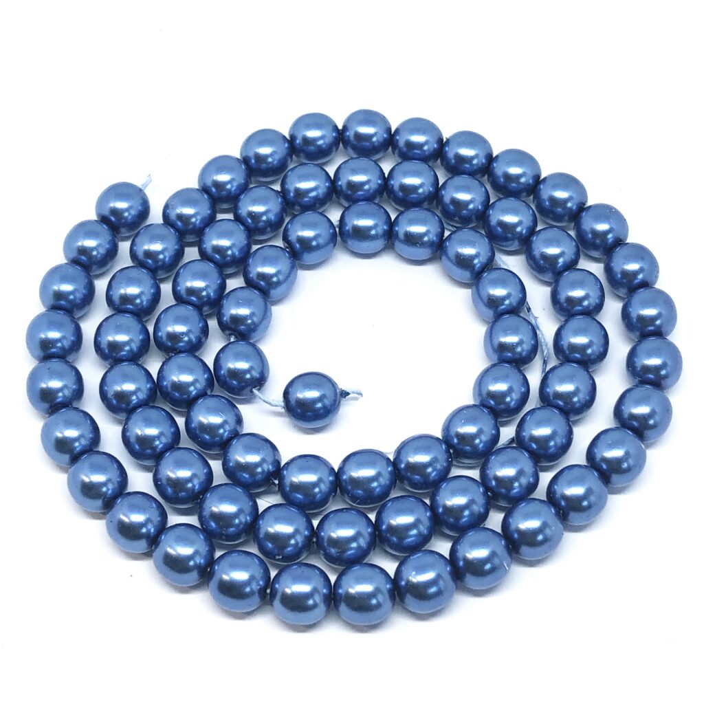 Blue glass pearls